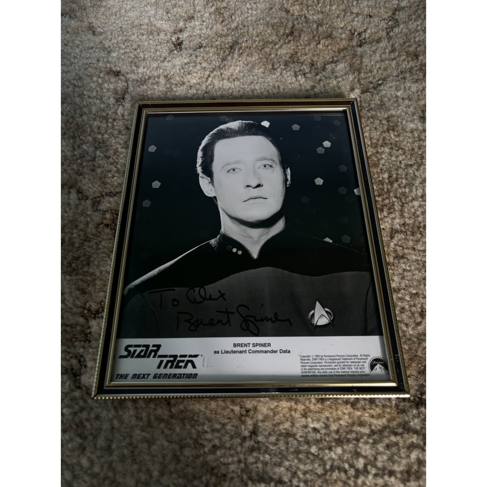 Brent Spiner Signed Photo Star Trek TNG Data Autographed 1989 Promo Vintage 8x10